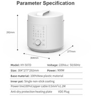 Cuisinière à pression électrique intelligente personnalisée de 5 L, multifonction, 900 W, contrôle numérique, avec pot antiadhésif, usine ODM/OEM