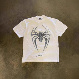 T-shirt vintage in cotone da 230 g con grafica <span class=keywords><strong>ragno</strong></span> glitterato, per uomo e <span class=keywords><strong>donna</strong></span>, stile hip hop anni '90, streetwear, oversize, a maniche corte. - Product Image 6