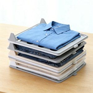 Clothing Organizer Folding Board Rectangle Gray White Portable Layered Storage Divider For T-Shirt Pants Organization - Product Image 1
