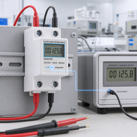 Meter Energi Satu Fasa DIN Rail 220/230V 5(60)A 50/60Hz Kelas 1 LCD Digital kWh Meter Output Pulsa 1600imp/kWh