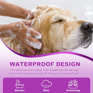 Paquete de <span class=keywords><strong>collar</strong></span> de silicona impermeable para perros, 4 piezas, precio de fábrica, Material suave calmante con cintas de patrón sólido, función de menos ladridos - Product Image 4