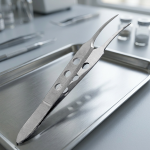 Pinzas de Acero Inoxidable Personalizables de Marca Privada para Extensiones de Pestañas, Aplicador Sostenible de Pelo, Punta Inclinada para Volumen y Belleza - Product Image 3