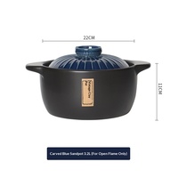 Ensemble de casseroles en céramique peintes à la main de style zen asiatique japonais avec couvercle résistant aux hautes températures Applicable aux cuisinières à gaz et aux fours