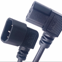 Câble d'alimentation coudé à 90 degrés HENG-WELL IEC C14 C13 avec gaine en PVC pour connecteur PDU de rack de serveur informatique