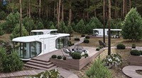 Maison mobile modulaire préfabriquée durable anti-corrosion de luxe Maison à capsule spatiale à commande vocale intelligente pour l'extérieur