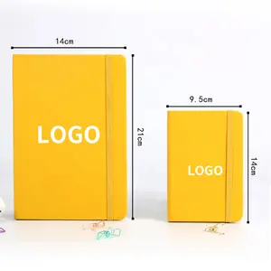 Werbe-Geschäftsnotizbücher A4 A5 individuelles Logo Kunstleder Bandband 400 Seiten Planer Notizblock Notizbuch und Stift-Set