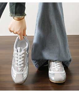 Zapatillas Retro RX Metallic Silver <span class=keywords><strong>Gamba</strong></span> para Mujer, de Caña Baja, con Cordones, Panel de Gamuza PU, Suela de Goma, Estilo Casual, Otoño/Primavera, EU36-40 - Product Image 6