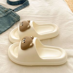 Nouvelles tongs en EVA pour femmes, style été, couleur unie, motif ours mignon, pour la maison et les sorties décontractées - Product Image 4