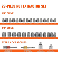 Ensemble d'extracteurs de boulons et d'écrous endommagés de 32 pièces Ensemble d'extracteurs de vis rouillés polyvalents