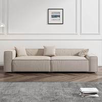 Fabrik-Großhandel Sofabett-Set Weißes Wohnzimmer-Sofa Dreisitzer Stoffsofa mit Schwammfüllung für Apartment- und Hotelnutzung