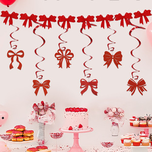 Set di Fiocchi e Spirali Decorativi in Carta Glitterata per Feste di <span class=keywords><strong>Compleanno</strong></span>, Colori <span class=keywords><strong>Rosa</strong></span>, Nero, Viola e Rosso, per Decorazioni di Feste e Addii al Nubilato - Product Image 5