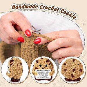 New Handmade <b>Cookie</b> Ice Cream Yarn Handmade Crocheted Positive Energy Hugging Card Birthday Cake Doll Decoration Christmas Gift - Product Image 5