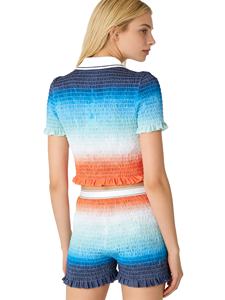 <span class=keywords><strong>Completo</strong></span> Sportivo da <span class=keywords><strong>Donna</strong></span> Personalizzato con Polo Corta Sfumata <span class=keywords><strong>e</strong></span> <span class=keywords><strong>Pantaloncini</strong></span> Abbinati in Maglia Stile Atletico - Product Image 5