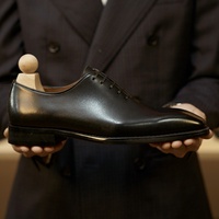 Chaussures habillées pour hommes en cuir véritable faites à la main de haute qualité, à lacets, à bout, à semelle en caoutchouc, à pois, pour le bureau, la carrière, les mariages et les occasions formelles d'automne