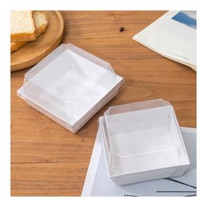 Boîte à sandwich à charcuterie en papier personnalisée avec couvercle supérieur transparent blanc brun rose carré longues boîtes de <span class=keywords><strong>boulangerie</strong></span> de pain de dessert jetables - Product Image 6