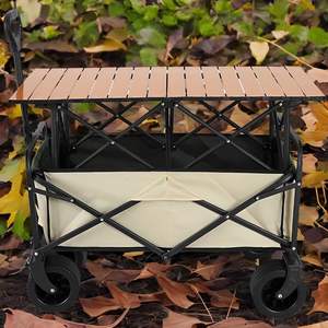 Chariot pliable robuste avec table pliante pour le transport d'expéditions, de <span class=keywords><strong>camping</strong></span>, de pique-niques et de stands - Product Image 5