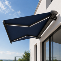 Auvent mural extérieur durable à cassette intégrale, auvent rétractable pour terrasse, auvent pliant à bras articulés
