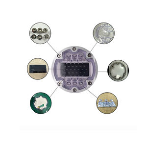 Встраиваемые солнечные дорожные отражатели круглой формы, выдержать давление 50 т, алюминиевая солнечная энергия, светодиодная дорожная шпилька - Product Image 6