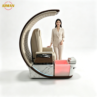 Siman 2026 Nouveau Fauteuil de Pédicure Réglable en Gros, Mobilier de Salon de Manucure avec Massage du Dos, Design de Luxe pour Utilisation en Salon de Manucure