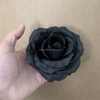 A-374 Handgefertigte Schwarz-Rot-Weiße Seidenrosen & Pfingstrosen-Köpfe Künstliche Blumen für Halloween- und Weihnachtsdekoration