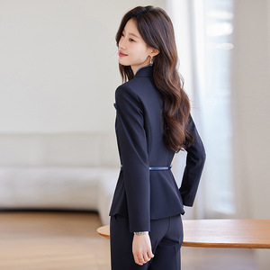 Women's Professional Suit Long Sleeve Polyester Workwear For Office Hotel Reception <b>Sales</b> Staff Beauty Salon Jewelry Store - Product Image 4