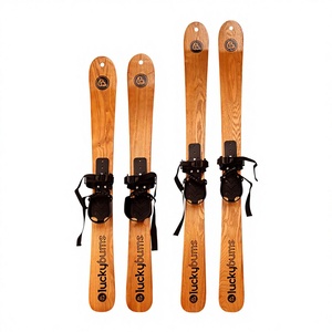 Tabla de Esquí Deportiva Infantil de Madera Maciza, Estilo Libre, Trineo de Moda Invernal, Juego de Tabla Doble, Modelo Ski-4 de 130 cm - Product Image 1