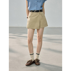 <span class=keywords><strong>Jupe</strong></span>-<span class=keywords><strong>culotte</strong></span> trapèze irrégulière style coréen taille haute perlée anti-plis en coton pour l'été - Product Image 1