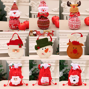 Sacs cadeaux de Noël écologiques en flanelle pour enfants, décoration de Noël, cadeaux portables, boules bon marché - Product Image 2