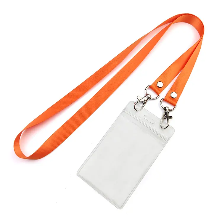 Werkseitig angepasste billige durchsichtige Kunststoff-PVC-Abzeichen-ID-Karten halter mit Lanyard