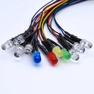 50 LED 5 MM/3mm A MENÉ LA DIODE 12V Pré-Câblé Résistance Rouge Bleu Vert <span class=keywords><strong>Jaune</strong></span> Blanc Diods rond 20CM Pré-Câblé - Product Image 1