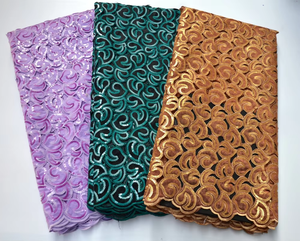 All'ingrosso di alta qualità verde acqua Organza paillettes per Nigeria ASO EBI partito tessuto ricamato - Product Image 4