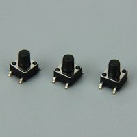 Interruptor Táctil TC-0606AL, 0.1A, 12VDC, 100000 Ciclos, 1.6N, SMD, 4 Pines, RoHS, Mini Interruptor Táctil Cuadrado de 6mm, Interruptor Táctil SMD para PCB