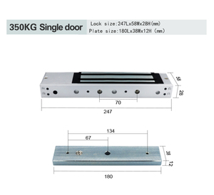 Serrure électromagnétique à porte simple stable et durable 350KG/800lbs 12V pour maison et bureau - Product Image 3