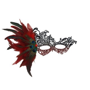 Masque de mascarade demi-visage en plastique Paon pour couples, Pâques, Nouvel An, Noël, anniversaires, fêtes costumées et événements - Product Image 5