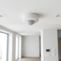 Détecteur de mouvement PIR à montage au plafond de 12 m, interrupteur à capteur de temps et de luminosité réglable pour le contrôle de l'éclairage intérieur