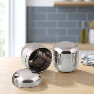 <b>Small</b> Classic Stainless Steel Round Kitchen Storage Canister Detachable Lid (8.5cm X 9cm) Spice Freshness Preservation Home Use - Product Image 3