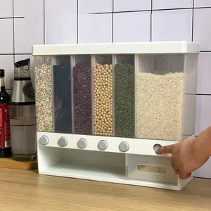 壁挂式分式大米和谷物分配器自动塑料谷物收纳盒6防潮自动机架