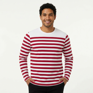 Camiseta de cuello redondo Vintage de punto de bambú de algodón orgánico para niños de talla grande transpirable Anti-Shrink Premium Blue camiseta en blanco - Product Image 1