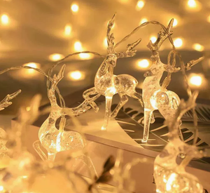 Warm White <strong>LED</strong> Copper Wire String <strong>Lights</strong> <strong>in</strong> Reindeer Shape IP65 Rated 5m/10m Length Festive Christmas Tree Decorative <strong>Lights</strong> - Product Image 5