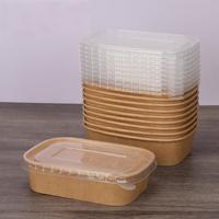 Usine de bols à salade en papier carrés jetables sur mesure avec couvercles bol sanitaire efficace pour déjeuner à emporter sandwichs à sushi