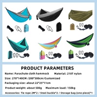 Hamac de camping et de randonnée léger en nylon personnalisé, simple ou double, vente en gros d'usine TOMITOMO, équipement portable d'extérieur