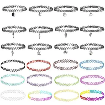 L480 Chokers Girls Party Collares Stretch Elastic Bohemia Style Jewelry Tattoo Necklaces