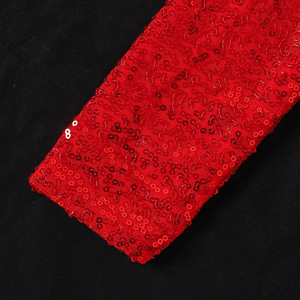 Set Estivo per Bambine: Top a Maniche Lunghe con Paillettes Rosse e Fiore Tridimensionale sulla Spalla + Gonna Bianca - Product Image 4