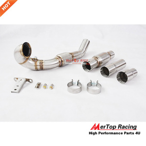 MERTOP RACE 4.0'' Downpipe Sportivo Catalizzato 200 celle per Golf MK7 MK7.5 GTI / <span class=keywords><strong>Seat</strong></span> Leon <span class=keywords><strong>Cupra</strong></span> 5F/RS 5E TFSI / A3 1.8T 2.0T - Product Image 2