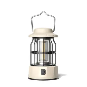 2024 New Lantern Retro LED Tent COB Dry battery Portable Vintage Outdoor Camping Light Lamp