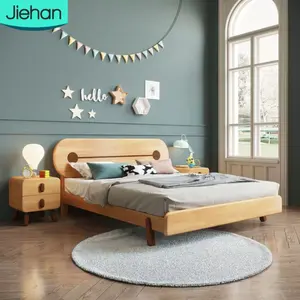 Детский комплект для спальни, скандинавский деревянный дизайн, детская мебель, одиночная кровать, рама для мальчиков, для детей