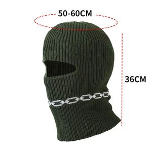 Nouveau bonnet tendance hiver, unisexe, en jacquard, à un trou, pour le ski, épais et chaud, en tricot, type cagoule - Product Image 3
