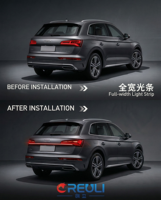 Luces Traseras LED CREULI, Dinámicas, Secuenciales, Tipo Through-Type, Ahumadas, Plug & Play, Barra de Freno para Puerta Trasera, Autopartes para Audi Q5 PA 20-23