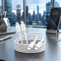 Kabel Pengisian Cepat 60W PD USB-C ke Type-C 3A 1m, Nylon Braided, Tembaga Murni untuk Ponsel, Tablet, Macbook, Android/iOS, Kamera