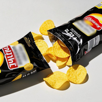 Sachet d'emballage pour chips de pommes de terre, pochette à scellage arrière, sachet anti-humidité facile à ouvrir, impression personnalisée pour chips